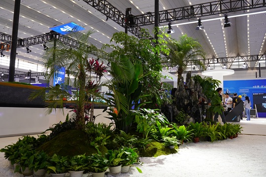 西安绿嘉园艺用绿植租赁造景为西安国际会展中心打造沉浸式植物美